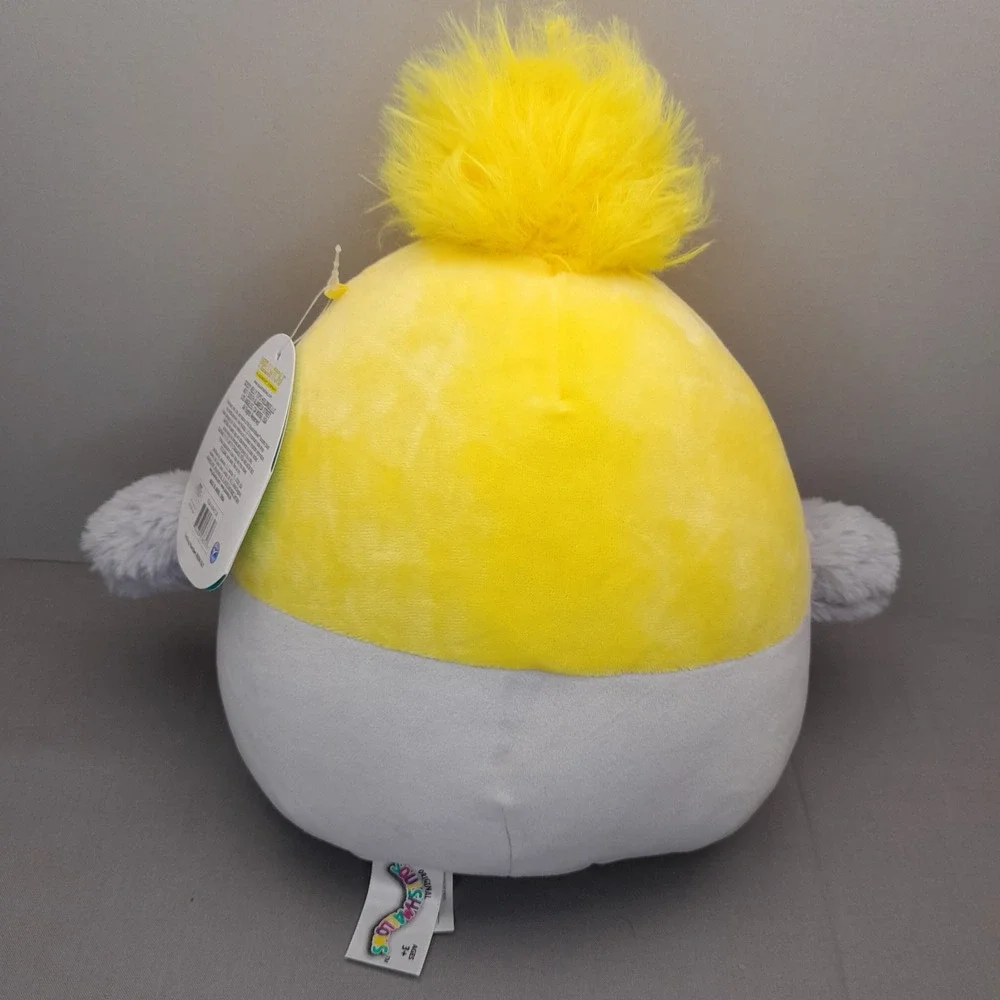 Squishmallows 8 Inch Charlize the Cockatiel Bird Yellow Grey Plush Kellytoy NWT